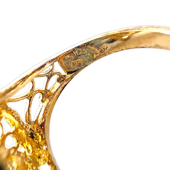 Sterling Silver 925 With Spessartite Garnet Ring, Made In Turkey, Size 6 - Picture 13 of 14